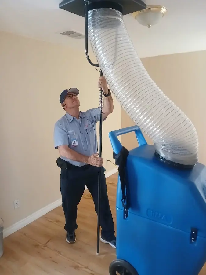 Mini Split Installation technician using HEPA equipment in Elk Grove